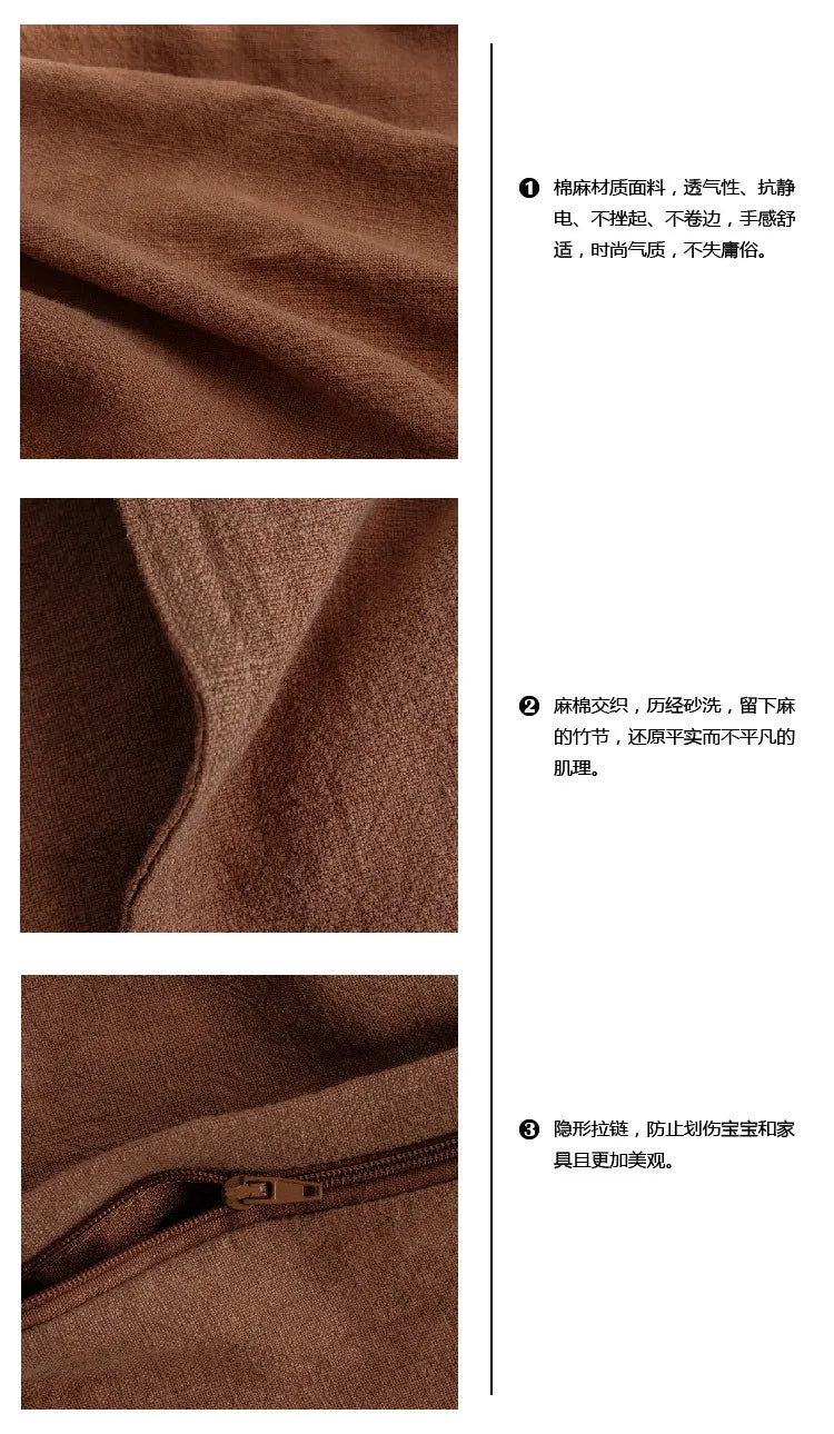 Capa de Almofada Linho Tons Naturais